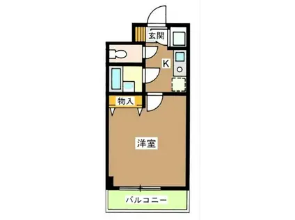 ペレテ雪谷(1K/2階)の間取り写真