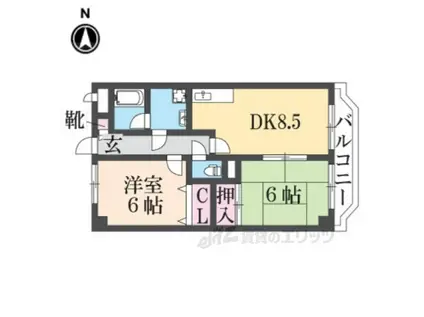 パルティグ(2LDK/2階)の間取り写真