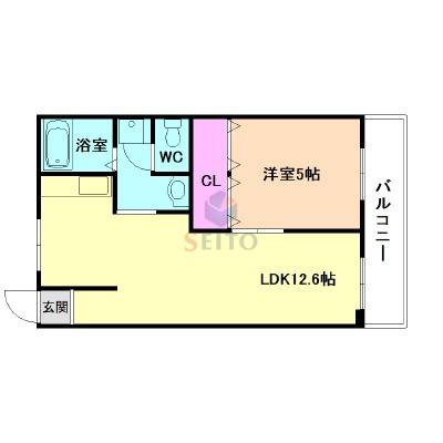 谷田十三マンション(1LDK/3階)の間取り写真