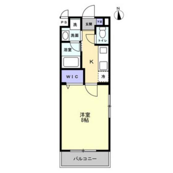 ミモザヒルズ岡山医大南(1K/1階)の間取り写真