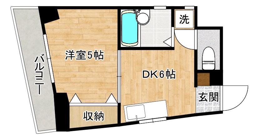プリモレガーロ香春口(1DK/4階)の間取り写真