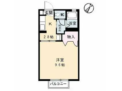 エトワール大松II(1K/1階)の間取り写真