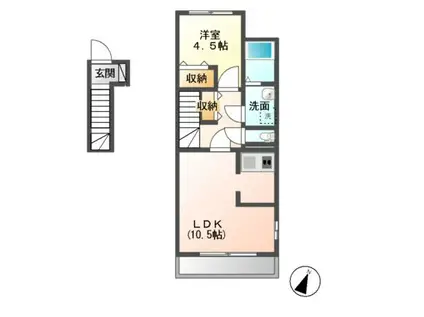 コーポ サウス C(1LDK/2階)の間取り写真