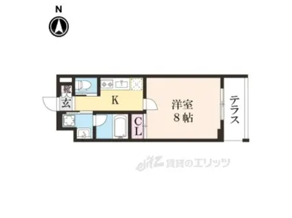 フーガス(1K/3階)の間取り写真