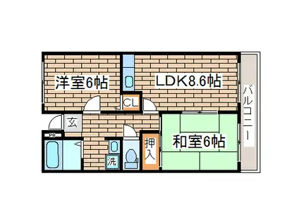 アイマンション長尾町(2LDK/2階)の間取り写真