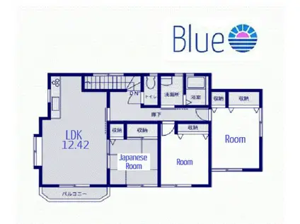 メゾンカワイ第9(3LDK/2階)の間取り写真