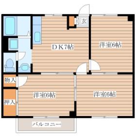 パラメーゾンA(3DK/1階)の間取り写真