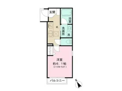 レジアス調布(1K/1階)の間取り写真