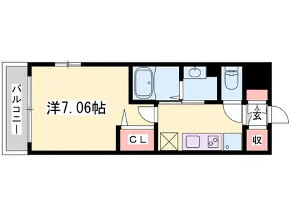 LUXE姫路(1K/4階)の間取り写真