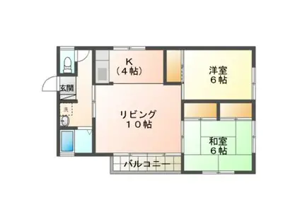 平荘(3K/1階)の間取り写真