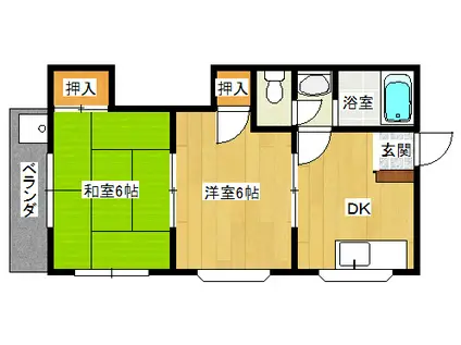 ルミエールタマキ(2DK/2階)の間取り写真
