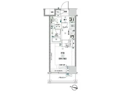 LA DOUCEUR吉野町(1K/4階)の間取り写真