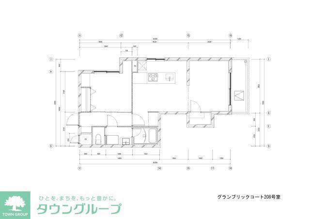 グランドブリックコート(2DK/2階)の間取り写真