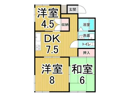 コーポ栄寿(3DK/3階)の間取り写真