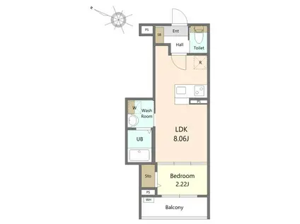 アークリヴィエール河原町(1LDK/3階)の間取り写真