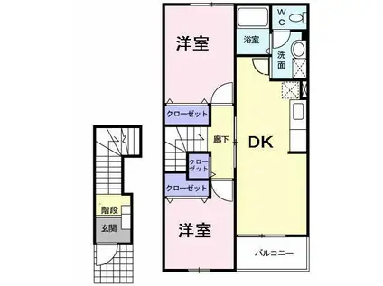 PLATFORM-NJS(2DK/2階)の間取り写真