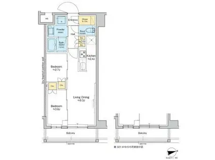 RESIDENCE KOENJI(2LDK/5階)の間取り写真