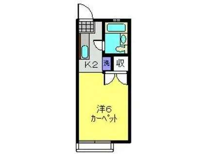 第二道明コーポ(1K/2階)の間取り写真