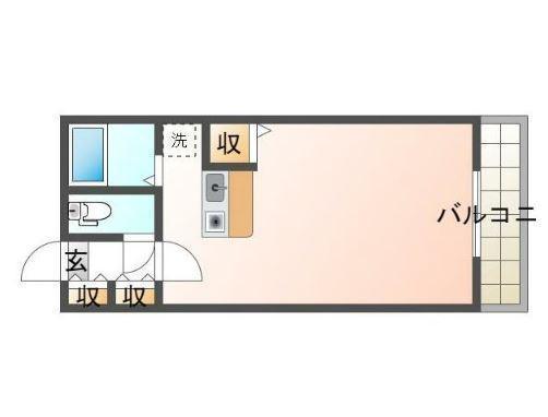 サンタクロスA棟(ワンルーム/3階)の間取り写真
