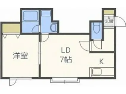 リーフガーデン麻生(1LDK/3階)の間取り写真