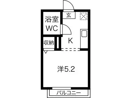 メゾン尾頭橋(1K/2階)の間取り写真