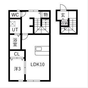 グラージアス(1LDK/2階)の間取り写真
