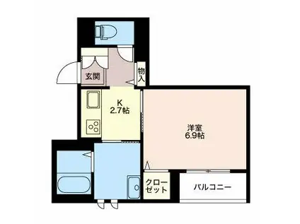 コンフォルト安田町(1K/3階)の間取り写真