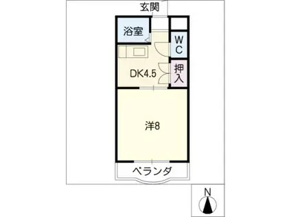 エクシブ長久手(1DK/4階)の間取り写真