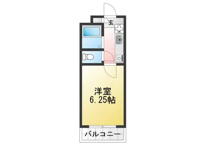 TSビル(1K/2階)の間取り写真