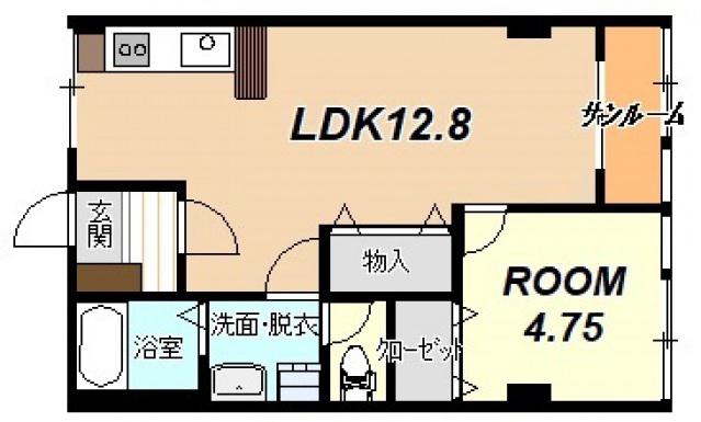 第二松田ビル(1LDK/4階)の間取り写真