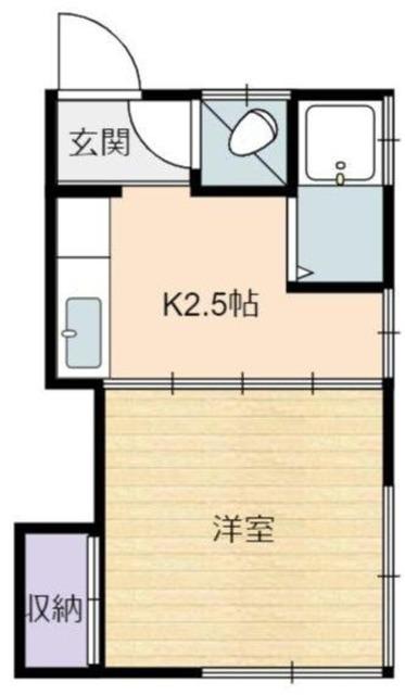 信濃ハウス(1K/2階)の間取り写真