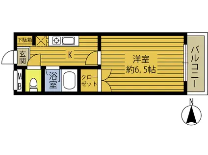 インテリジェントコーポ7(1K/1階)の間取り写真