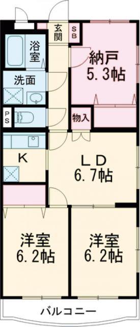ファイン石上(3LDK/1階)の間取り写真