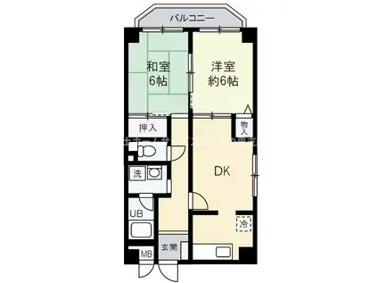 パークハイツ西今川(2DK/2階)の間取り写真