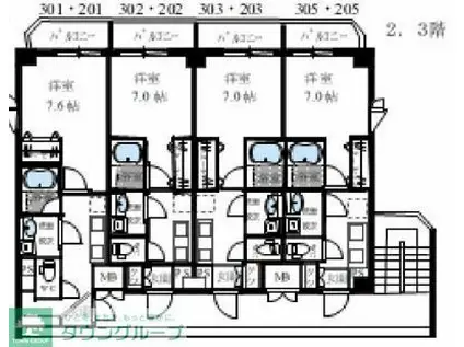 シック朝霞(1K/3階)の間取り写真