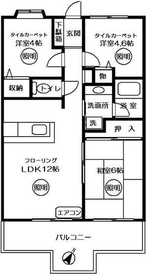 ルネ戸田公園駅前(3LDK/2階)の間取り写真