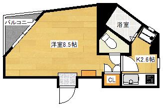 ROTE KATZE(1K/2階)の間取り写真