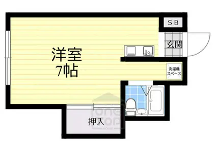 美吉野ハイツ(1K/2階)の間取り写真