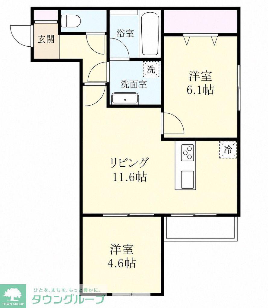 戸塚東1丁目D-ROOM計画(2LDK/3階)の間取り写真