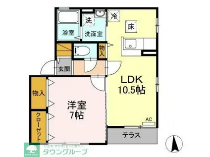 ジュネセゾン(1LDK/1階)の間取り写真