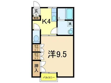 サニーコート(1K/2階)の間取り写真