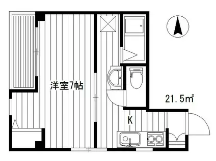 WALEA(1K/3階)の間取り写真