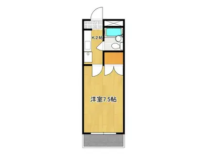 サンファスト甲府(1K/3階)の間取り写真