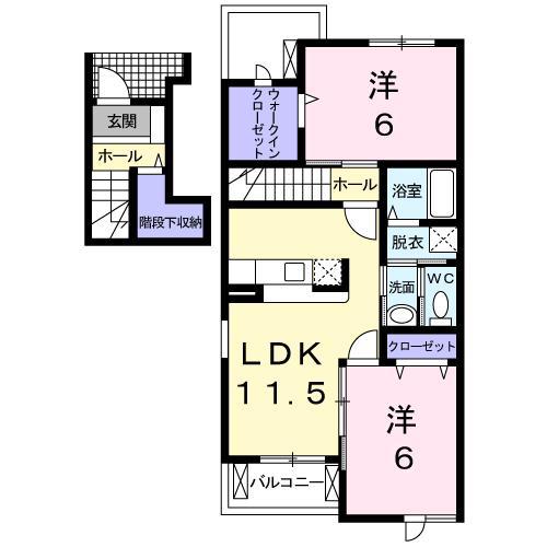 サン・ホーム誠和VI(2LDK/2階)の間取り写真