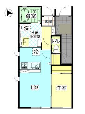 RIO平松(1LDK/1階)の間取り写真