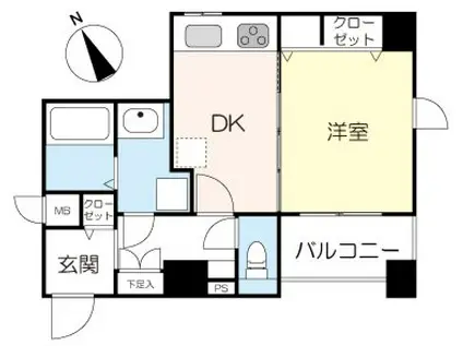 アヴィニティー銀座東(1DK/3階)の間取り写真