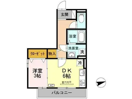 JR城端線 砺波駅 徒歩7分 3階建 築10年(1DK/3階)の間取り写真