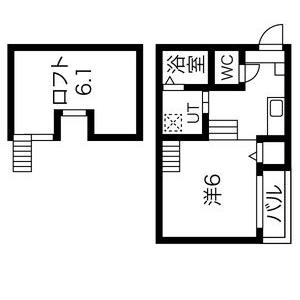 グリーンリーフ名城清水(1K/1階)の間取り写真