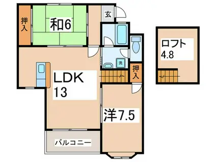 NOAHS APARTMENT HOUSE(2LDK/3階)の間取り写真