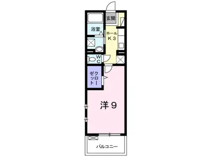 ディアコート 大宮(1K/3階)の間取り写真